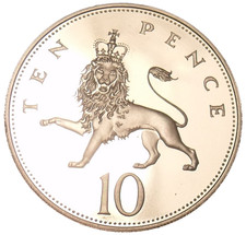 Great Britain 10 Pence, 1987 Proof~Crowned Lion~Only 89,000 Minted~Free Shipping