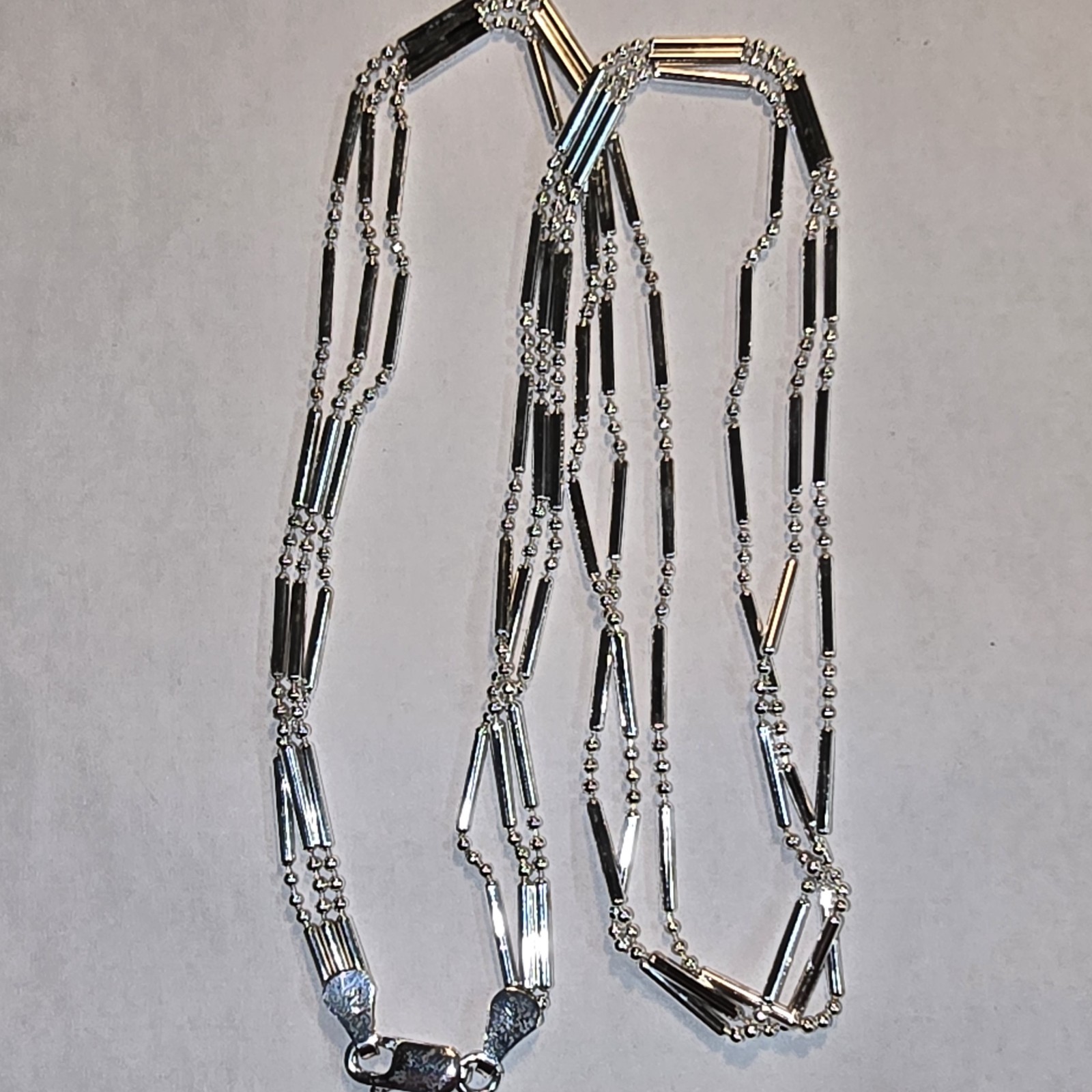 Sterling Silver Multiple Strand Dot Dash Necklace… - image 3