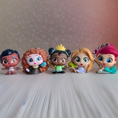 Disney Doorables Baby Princess Keychain Set   Tiana, Merida, Moana, & More