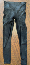 SPANX Faux Leather Moto High Waist Leggings Women's Size Large Black