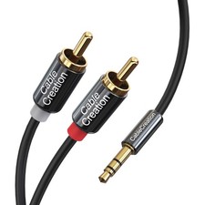 CableCreation 3.5mm to RCA Cable 5ft, TRS Male 2RCA 1 Pack