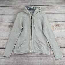 Fat Face United Kingdom Knit Full Zip Hoodie Sweatshirt Womens 6 Cream Blue