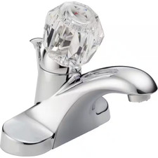 Foundations 4 In. Centerset Single-Handle Bathroom Faucet with Metal Drain Assem