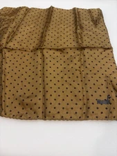 Mondi Pocket Square 100% Silk Tawny With Brown Polka Dot Pattern