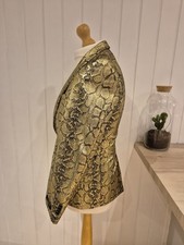 Giacca uomo twisted sarto stampa pelle di serpente oro nuova con etichetta taglia 36R