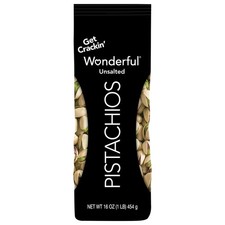 Wonderful Pistachios, In-Shell Roasted with No Salt Nuts, 16 Ounce Bag
