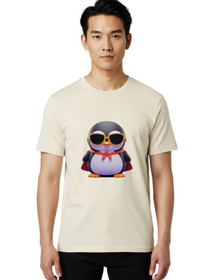 Super-Penguin Mens Graphic Tee, 100% Cotton, Casual Summer Wear