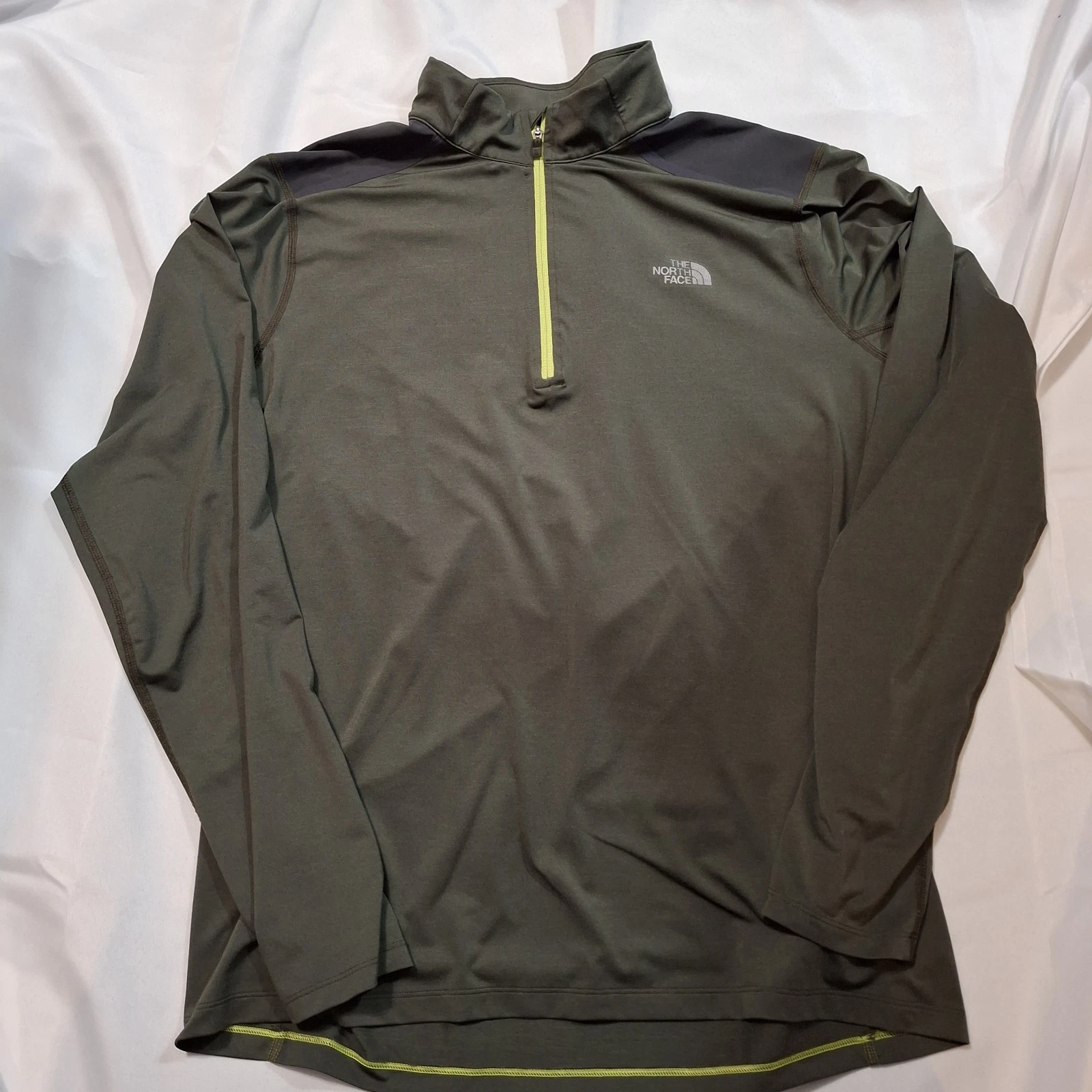 The North Face Long Sleeve Quarter Zip FlashDry XD Green Shirt Mens Large