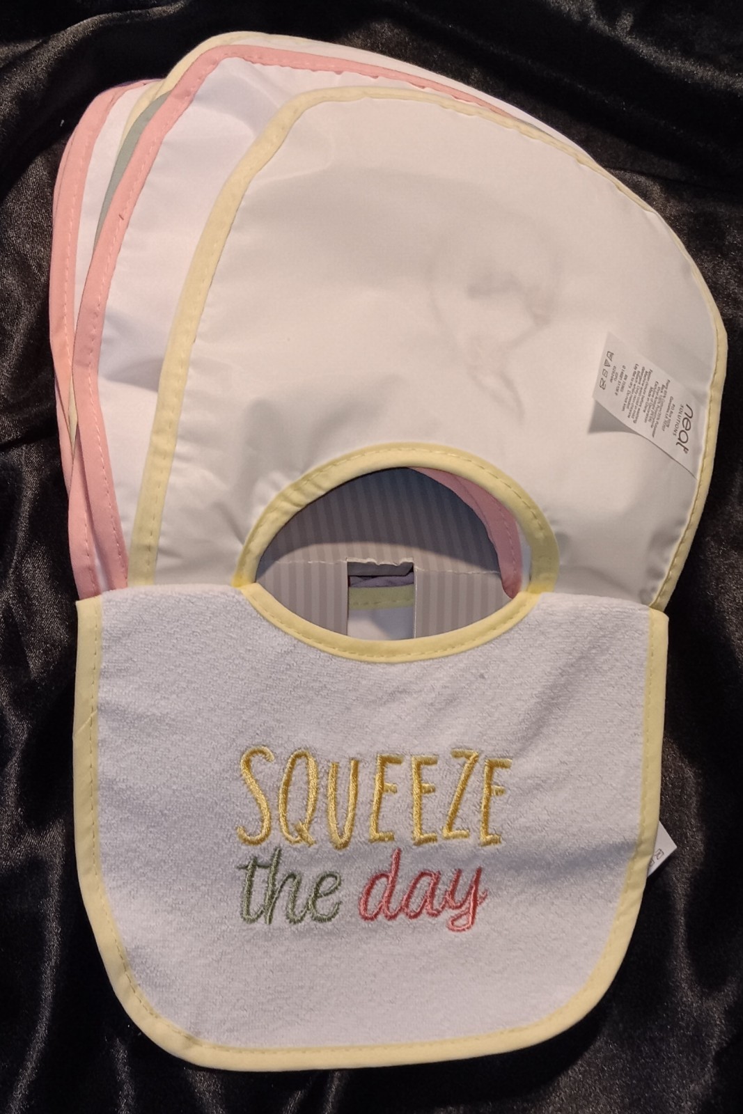 NEAT SOLUTIONS 10 PACK INFANT GIRL STAY DRI/PVC FREE BIB SET. NEW. 0+ MONTHS