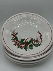 Set Of 4 Homer Laughlin HOLIDAY FIESTA Fiestaware Dinner Plate, Holly w/ Ribbon