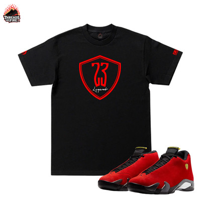Men's 23 Legend Black Red T-Shirt Sneaker Match Air Jordan Retro 14