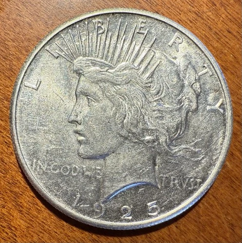 1925-S Peace Silver Dollar - VAM-3 TOP 50 Doubled Wing - AU+ Semi-Key