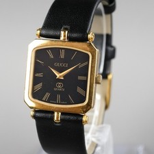 Rare model GUCCI Sherry Line Square Men's Watch Gold 2５mm Vintage New Battery