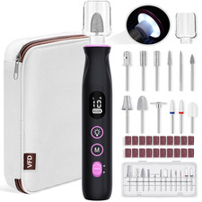 Electric Nail Drill, Cordless 2000 Mah Rechargeable Portable Nail File 12 in 1 K