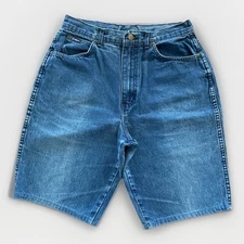 Vtg 80s Chic By h.i.s. Faded Denim Shorts Jorts Womens 30x11 Curvy High Waisted