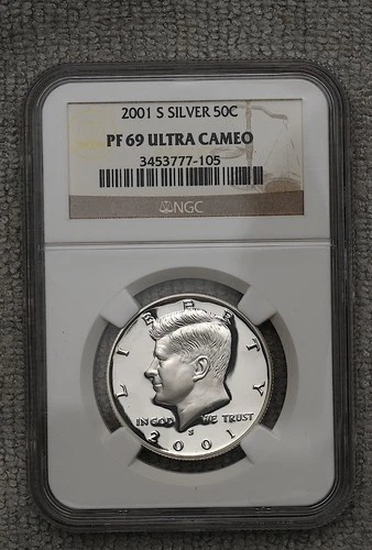2001-S 50c Silver Kennedy Half Dollar - Proof - NGC PF 69 Ultra Cameo 90% Silver