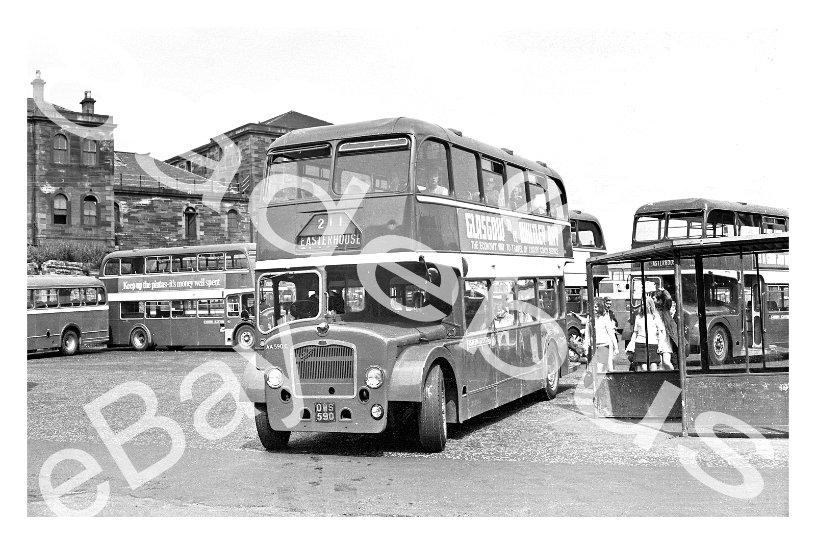Bus Photograph EASTERN SCOTTISH OWS 590 [AA 590] Glasgow '68 | eBay UK