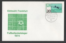 Germany 1974 Football Eintracht Frankfurt Cup Winner Cover. Goalkeeper Stamp
