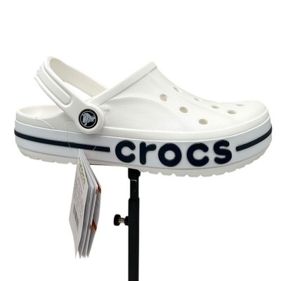 Crocs Bayaband Mens Slip-on Clog Size 8 White Navy Water Friendly Lightweight
