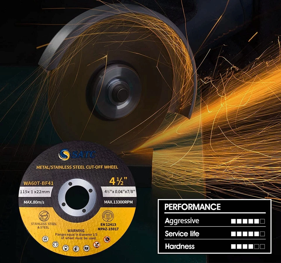 200 PCS 4-1/2" x .040" x 7/8" Cutting Discs Metal Stainless Steel Cut-Off Wheels - Image 2 of 4