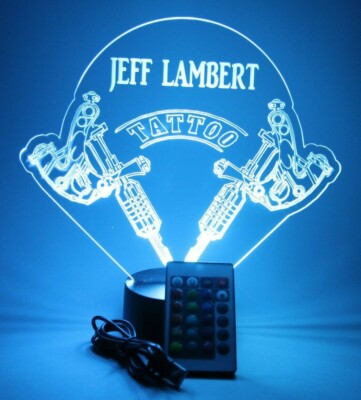 Tattoo Artist Shop Body Art Gift Night Light Up Lamp LED Personalized & Remote 