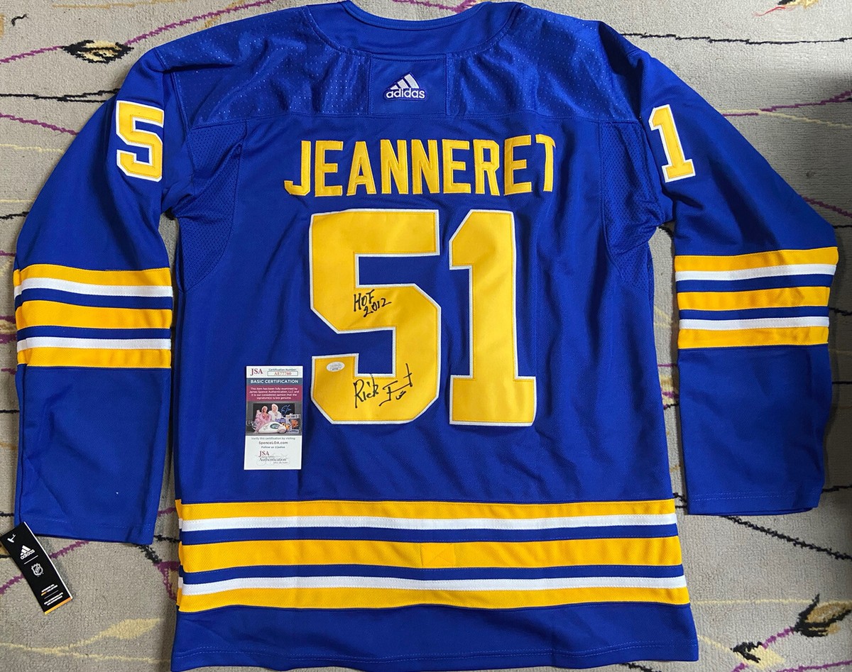 Rick Jeanneret Signed Autograph Auto Sabres Jersey Proof HOF 2012