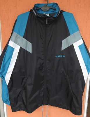Vintage 80s Adidas Training Rain Jacket Nylon Windbreaker