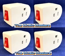 4X Grounded On/Off LIGHTED POWER SWITCH Single AC Wall Plug Electrical Outlet