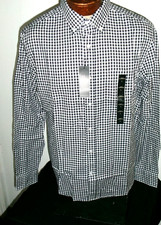 NWT MENS BANANA REPUBLIC NAVY MIDNIGHT GINGHAM SLIM FIT UNTUCKED OXFORD SHIRT XL