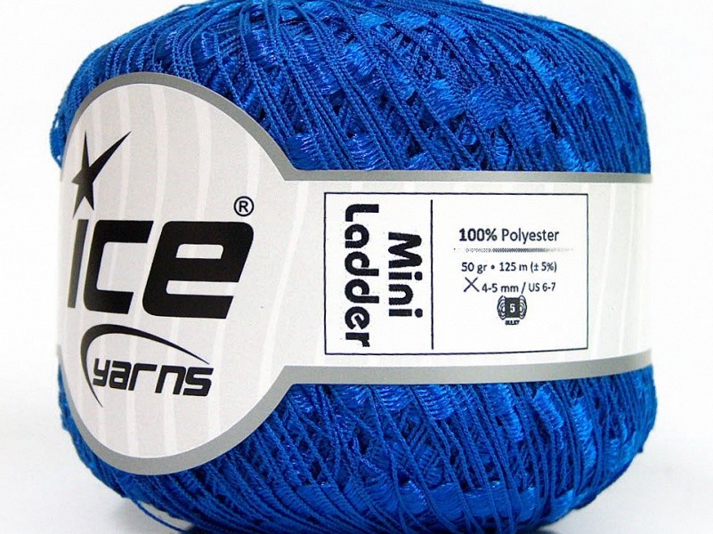 Blue Mini Ladder Ribbon Yarn #58089 Ice Solid Color Not Metallic Ribbon ...