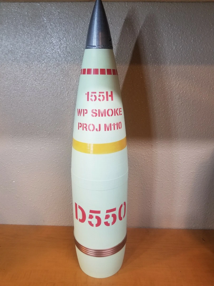 3D Printed 155mm D550 Smoke M110 Finish - Howitzer Shell Whiskey Stash!  FAKE | eBay