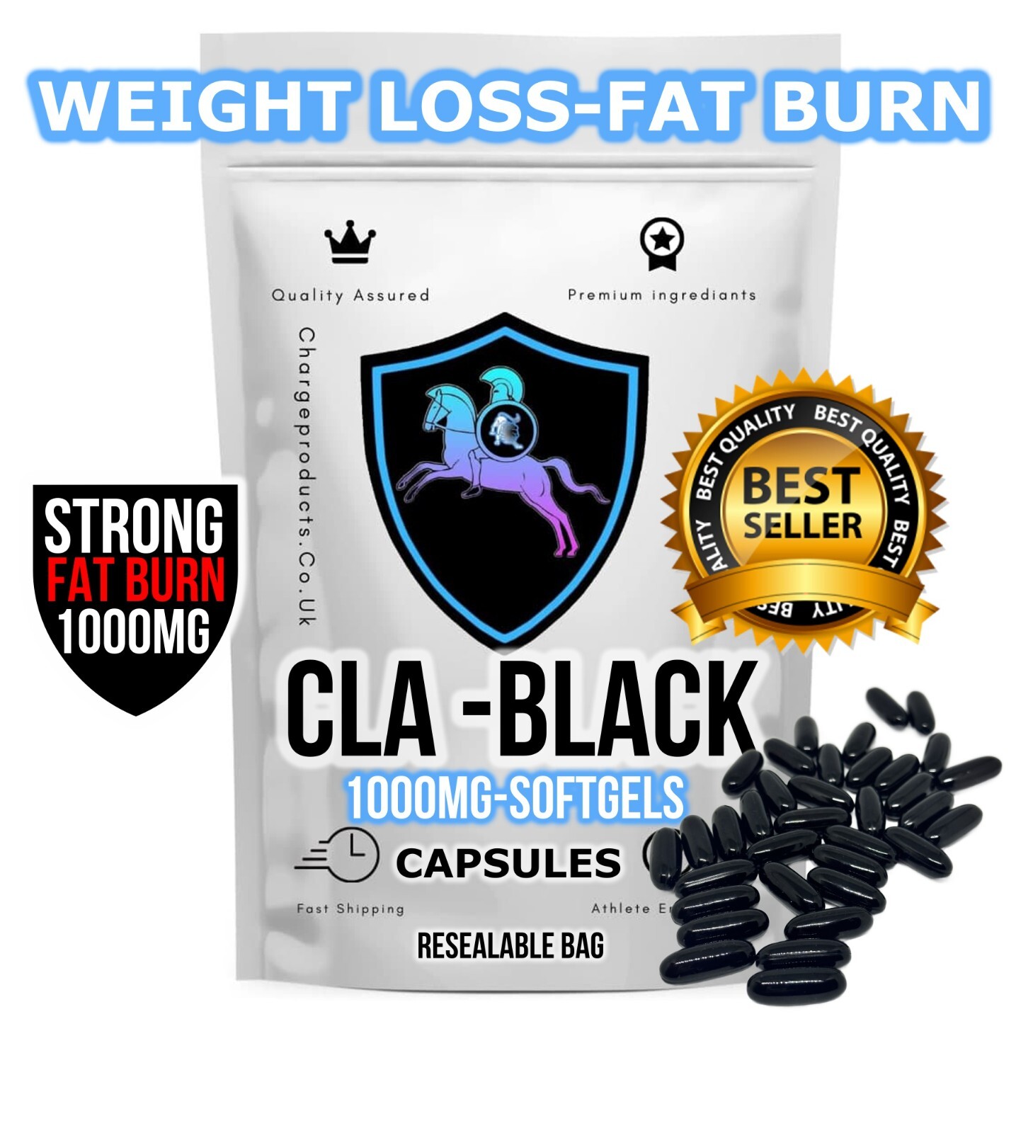 Pure Conjugated Linoleic Acid CLA 1000mg 60 Capsules Natural Weight