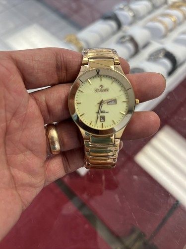SunBorn Unisex Luminous Dial Japan 🇯🇵Movement Stainless Steel Gold Tone Watch - Picture 10 of 12