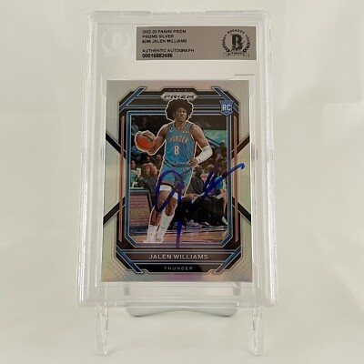 Jalen Williams Signed 2022-23 Panini Prizm Silver #246 Card RC Beckett BAS
