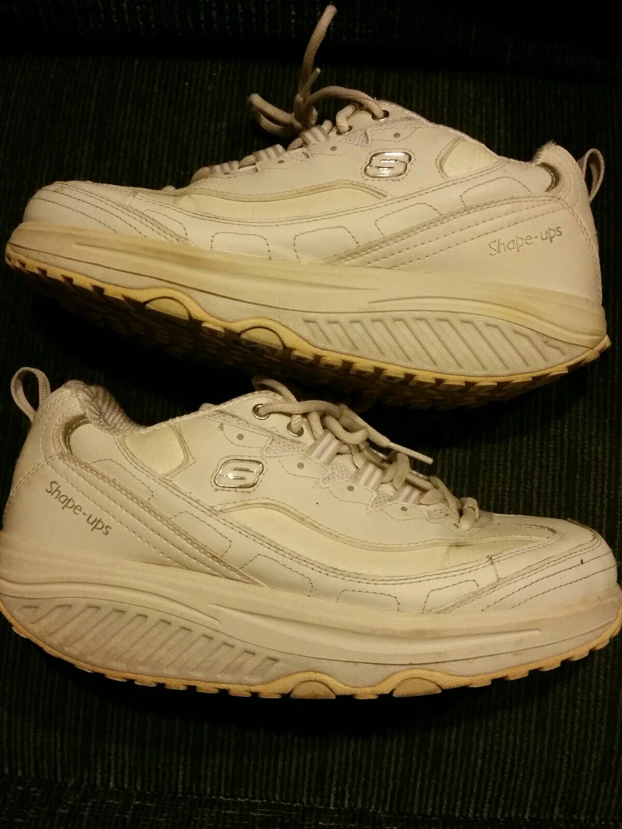 Skechers Vtg Shape Ups Sneakers Womens Sz 8.5 EUR 38.5 White 11800 Toning  Shoes