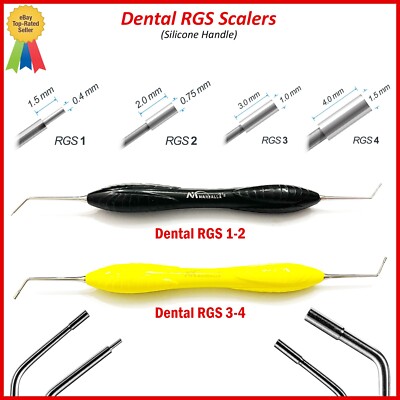 Dental RGS 1-2 & 3-4 Instrument Silicone Handle Depth Dimensions for Restoration