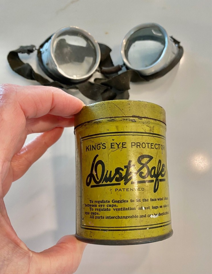 Rare Antique Dust Safe King's Eye Protection Goggles In Tin Can eBay
