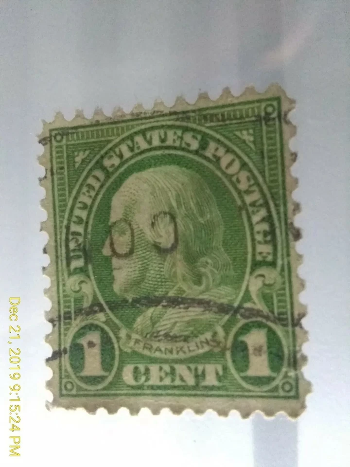 Green Ben Franklin Unique Flag Cancel US STAMP 1C Used CON Connecticut Rotary - Image 3 of 4