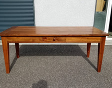 table de ferme  ancienne en noyer blond 1.80x0.84x78 plateau de 4 cm d'epaisseur