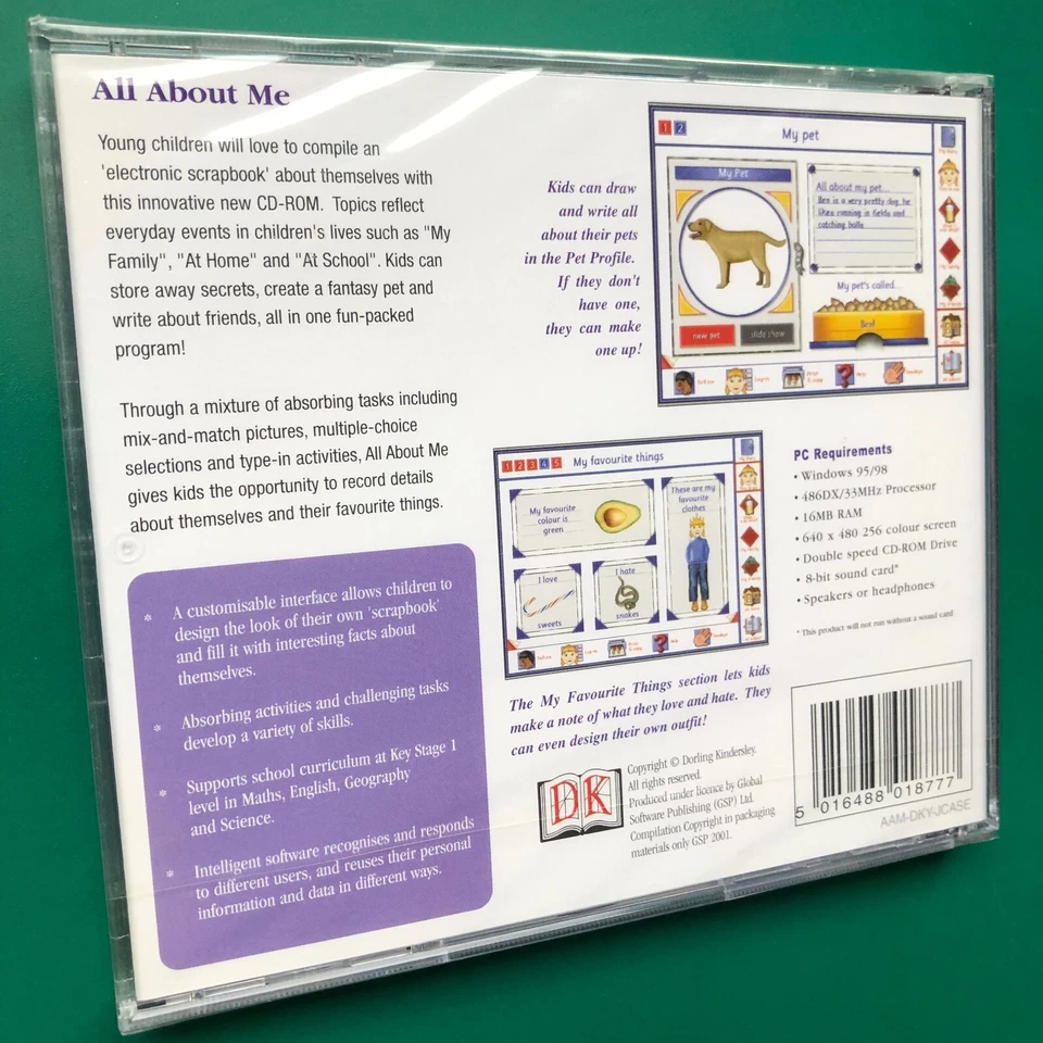 ALL ABOUT ME Educational CD-ROM Kids eScrapbook Family School Home PC 98 SEALED - Image 2 of 4