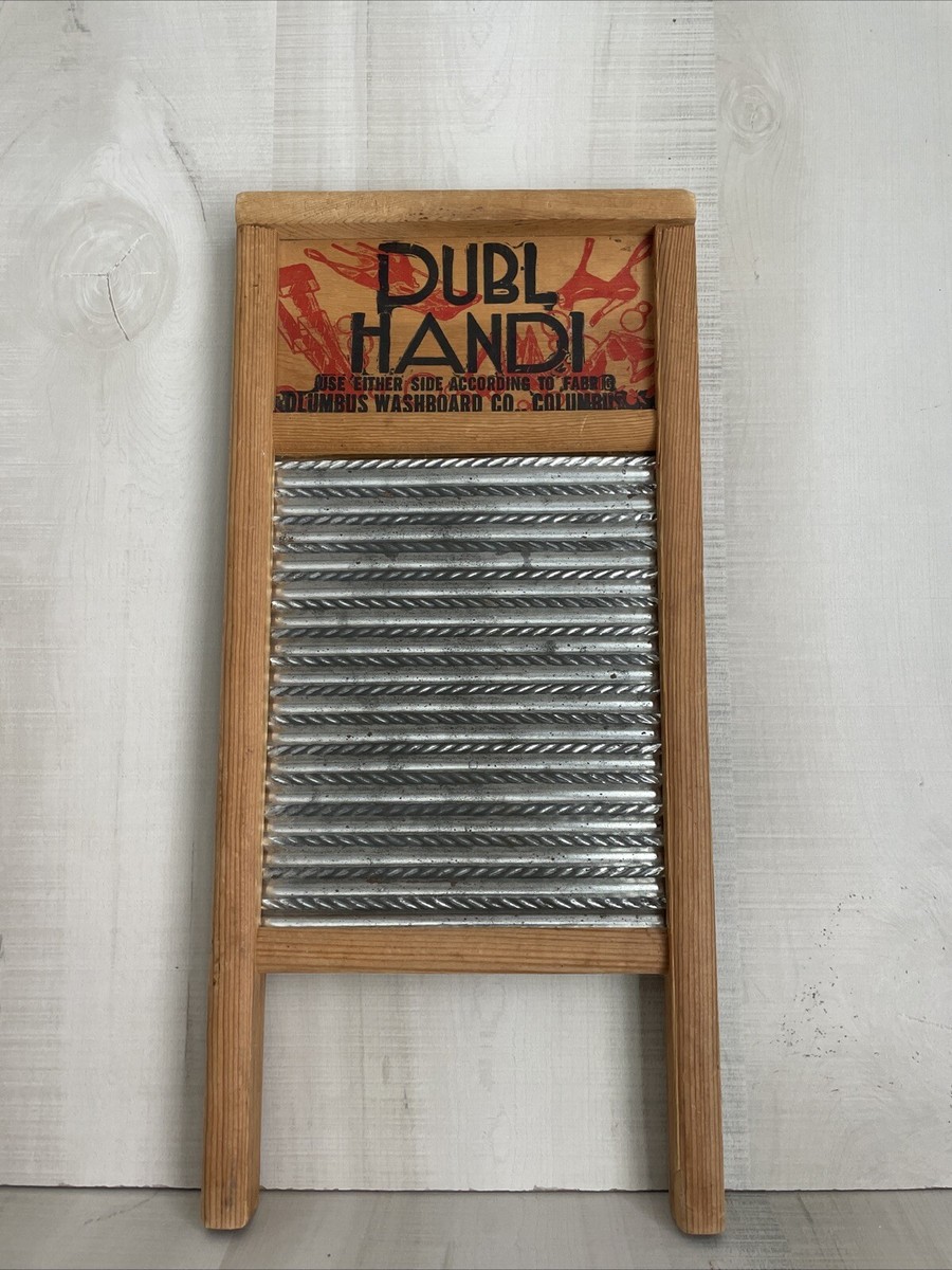 Vintage Dubl Handi Washboard Co Columbus Ohio Wash Board Wood 18X