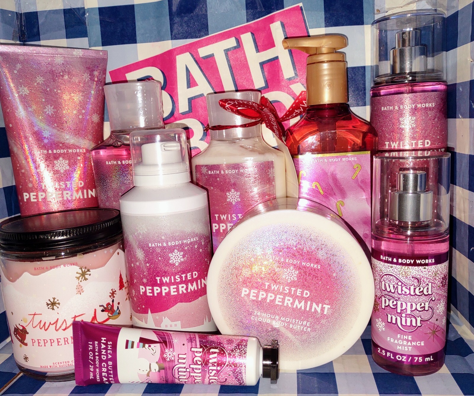 bath & body works TWISTED PEPPERMINT 10 pcs retail 132.00 eBay
