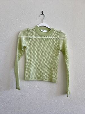 Mango Green Semitransparent Long Sleeves Top