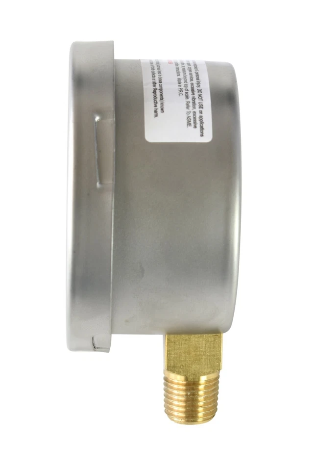 2-1/2" Capsule Gauge 0-60oz/0-100in H2O Range 1/4" NPT Low Mnt, Adjustable Zero - Image 3 of 4
