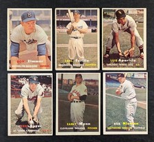 1957 Topps Baseball Lot 6 Cards Luis Aparicio Early Wynn