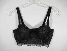 b.tempt'd Wacoal Undisclosed Longline Bralette Bra Size Large Black Lace 959257