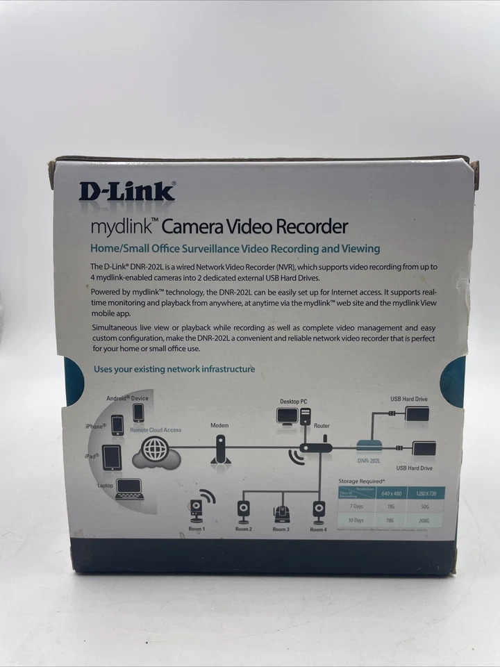 Cámara grabadora de video DNR-202L D-Link habilitada para mydlink Wi-Fi Cloud Hub Foto 3 de 4