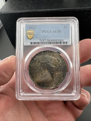 1922 Peace Dollar AU-58 PCGS *BEAUTIFUL natural Toning*