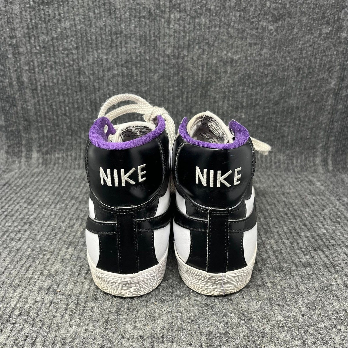 Nike Blazer High‎ Wingtip Shoes Black White Purple 2009 Men’s 10.5 315877-100 Nike Blazer High Wingtip Shoes Black White Purple 2009 Men main image 2