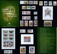 SLOVAQUIE MNH 2002 Année complète Nuef 25 timbres+3 Block Dossier Original Poste